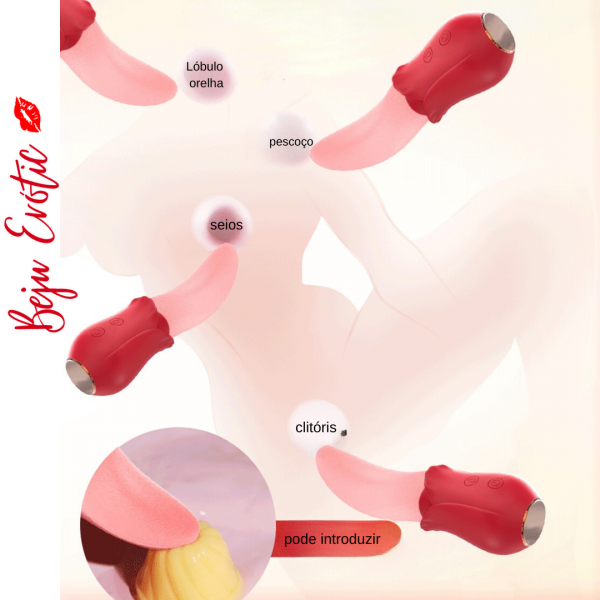 Estimulador Formato de Língua - Rosa