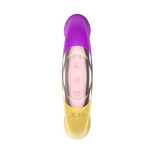 Vibrador Dupla Penetração com Sugador e Movimento de Vai e Vem