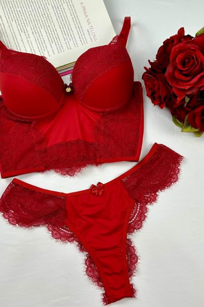 *Conjunto PLUS SIZE Microfibra e Renda