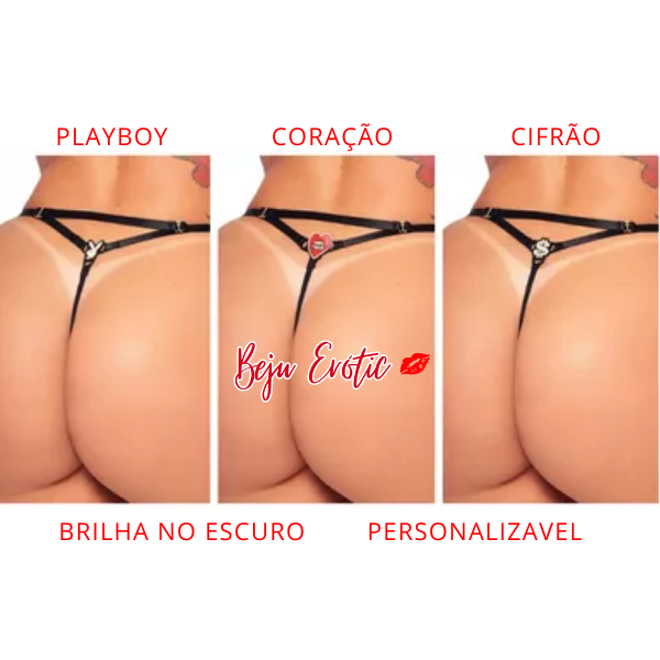*Calcinha Fio Dental Personalizável Brilha no Escuro