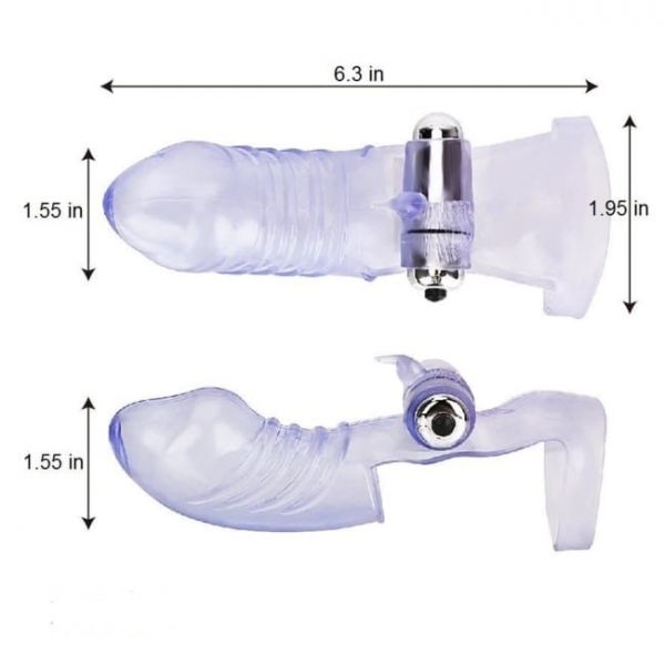 Capa para Dois Dedos com Vibrador em Jelly