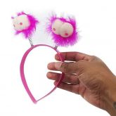 Tiara de pelúcia em formato de peitos