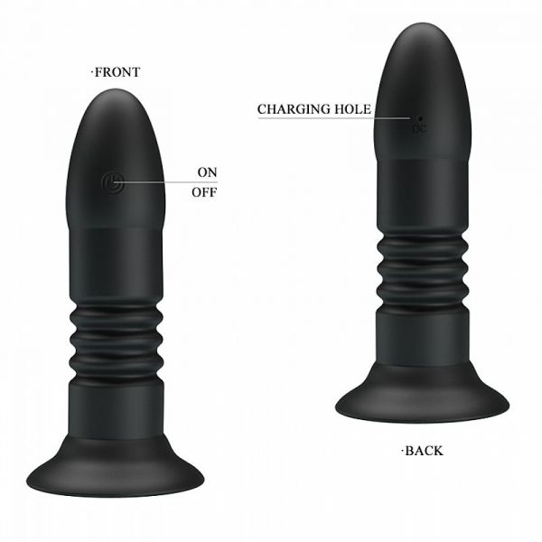 Plug Com Controle Vibra Sobe e Desce e Ventosa