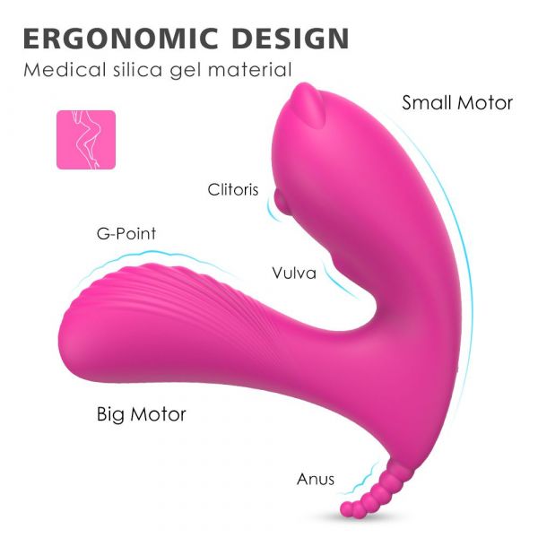 Vibrador Tripla Penetração Estímulo Cara