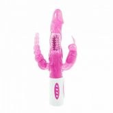 Vibrador Tripla Penetração Estímulo Rotativo