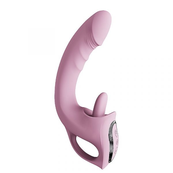 Vibrador de Duplo Estímulo com Estimulador de Língua e Vai e vem