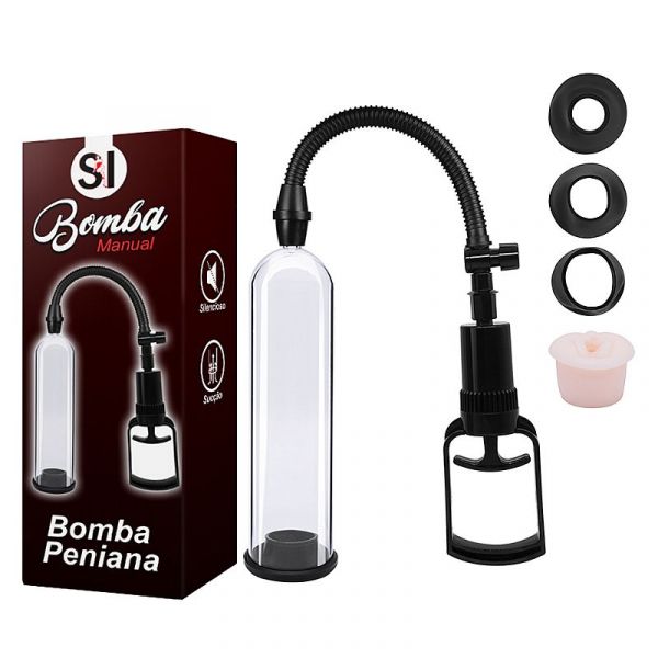 Bomba Manual Manual 6 - 3 Anéis de Silicone e 1 Forma de Vagina