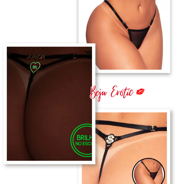 *Calcinha Fio Dental Personalizável Brilha no Escuro