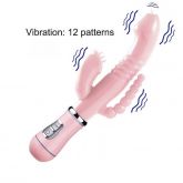 Vibrador Tripla Penetração Ponto G Clitóris Anal- 3 em 1