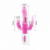 Vibrador Tripla Penetração Estímulo Rotativo