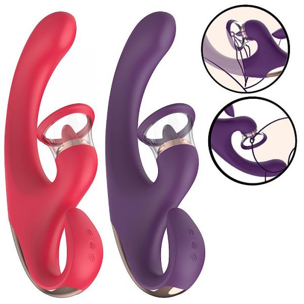 Vibrador Duplo Estimulo com Língua e Sucção - Sandra