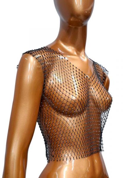 Blusinha de Tela com Strass