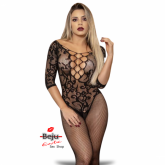 Macacão Bodystocking com Manga