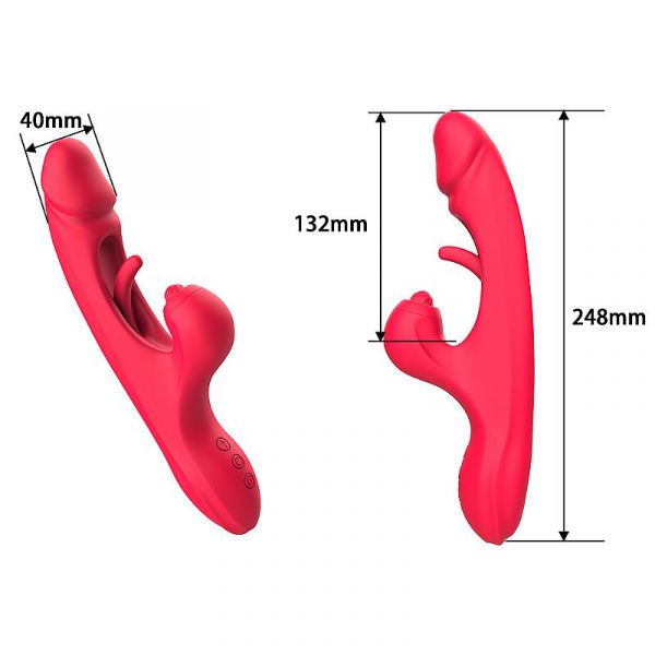 Vibrador Duplo Estímulo com Dedilhar Slap