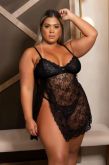 *Camisola Renda com Fenda Plus Size
