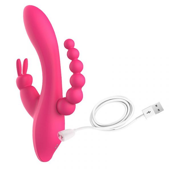 Vibrador Tripla Penetração Estímulos - Oley