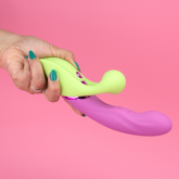 Vibrador Duplo Estimulo Macetando Rabbit Silicone Cirúrgico Função Tapping e Vibração