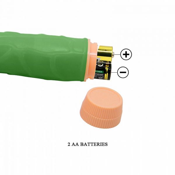 *Prótese 22 x 4,5 cm Realístico com Vibro em Silicone - Verde - Baile