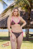 Biquini Conjunto Listrado Tanga de Amarrar