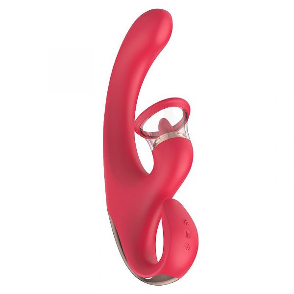 Vibrador Duplo Estimulo com Língua e Sucção - Sandra