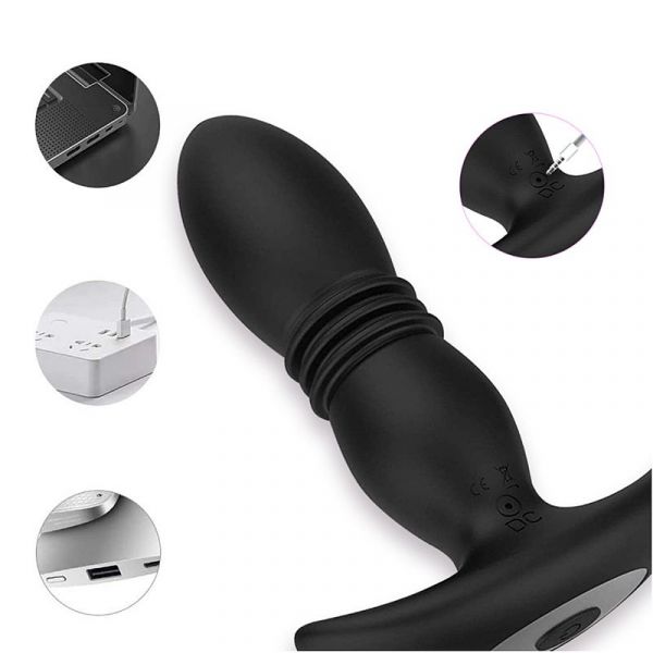 *Plug Anal com Vibrador Vai e Vem