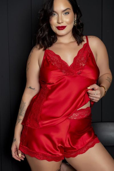 *Short Doll Cetim Vermelho