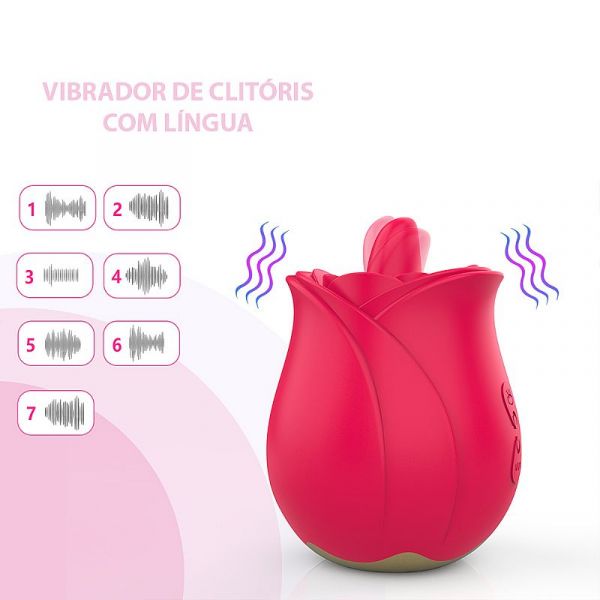 Estimulador de Clitóris com  Formato Língua - Rosa