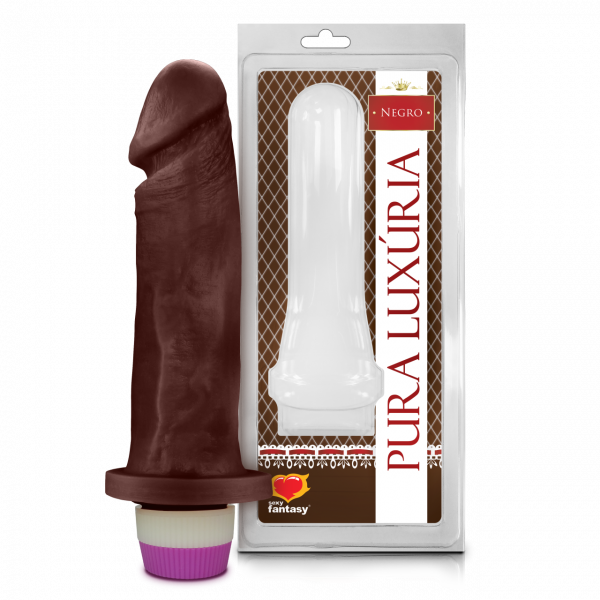 Prótese 18 x 4,5cm com Vibrador Marrom