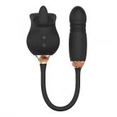 Vibrador Duplo Estímulo com Vai e Vem - Formato de Rosa - Tongue 2