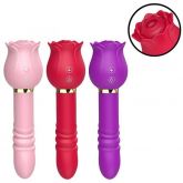 Vibrador de Ponto G e Clitóris Rosa com Pulsação e Vai e Vem - Christine