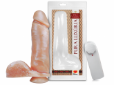 Prótese 20,5 X 4,5Cm Vibrador Externo Com Escroto