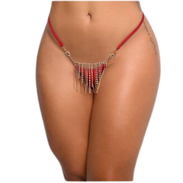 Calcinha Vinil com Strass Removível
