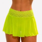 Saia Neon em Tule Transparente e Renda