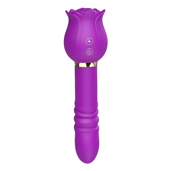 Vibrador de Ponto G e Clitóris Rosa com Pulsação e Vai e Vem - Christine