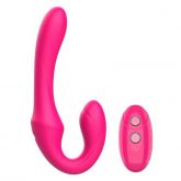 Vibrador Dupla Penetração Strapless com Controle Remoto
