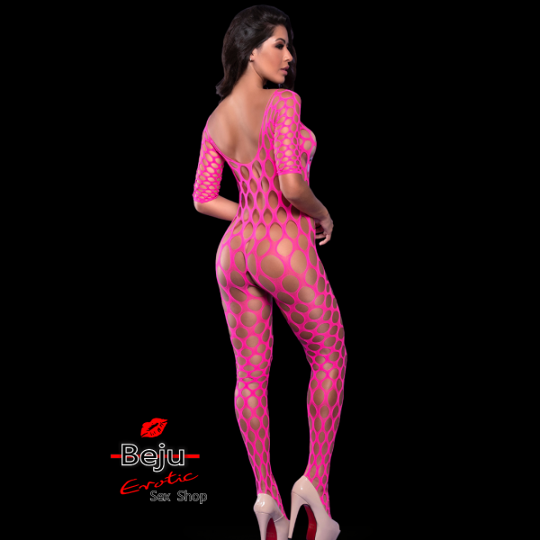 Macacão Bodystocking Pink Neon