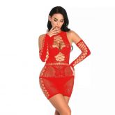 Mini Vestido BodyStocking com Luvas