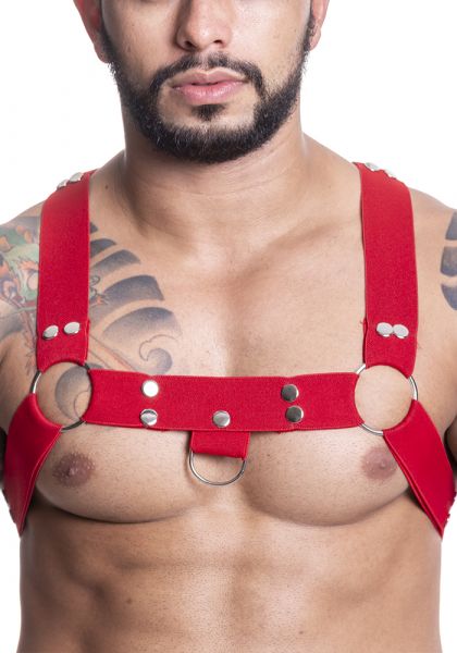 Harness Elástico Vermelho com Metal