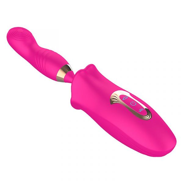 Vibrador Sugador em Formato de Boca com Dedilhar