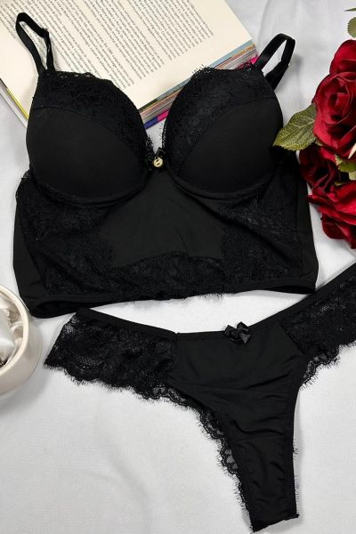 *Conjunto PLUS SIZE Microfibra e Renda