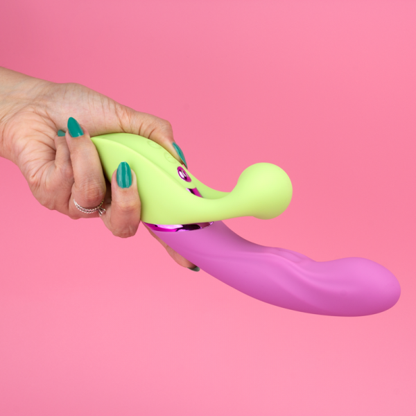 Vibrador Duplo Estimulo Macetando Rabbit Silicone Cirúrgico Função Tapping e Vibração