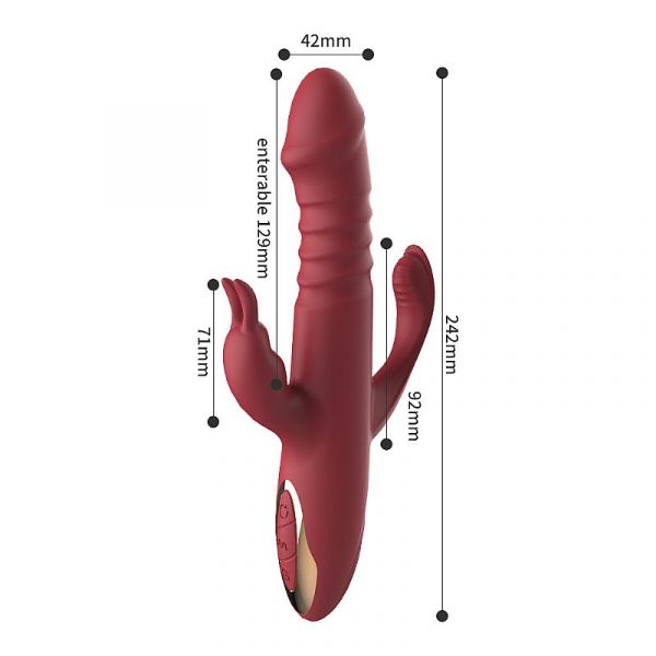 Vibrador Triplo Estimulo com Vai e Vem 12 Modos de Vibrações