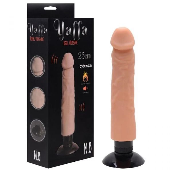 Protese 25 x 3,8 cm com Vibrador Cyber Skyn Ventosa