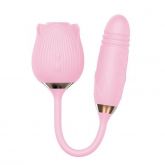 Vibrador Duplo Estimulo com Vai e Vem - Formato de Rosa-Greebaby