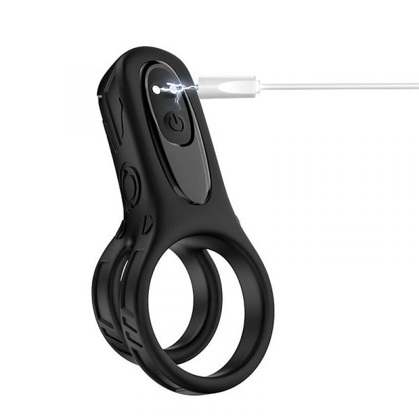 Anel Recarregável Duplo com Vibrador Robô