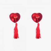 Nipple Cover Coração Pompom Vermelho