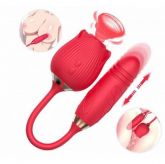 Vibrador Duplo Estimulo com Vai e Vem - Formato de Rosa-Greebaby