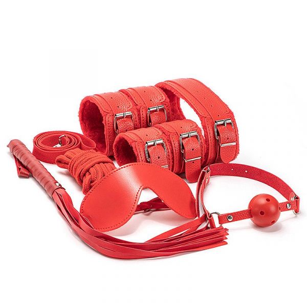 *Kit Sado Erótico - Bandage Vermelho 8 pçs