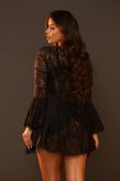 *Robe em Tule de Lycra e Renda com Babados