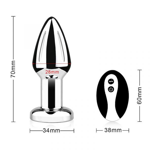 Plug Anal em Aço com Vibro sem Controle Remoto - Tamanho P